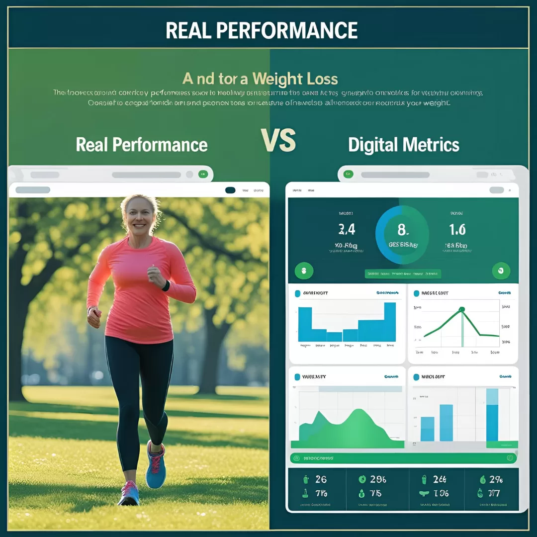 Desempenho Real vs. Métricas Digitais, Aprenda a Emagrecer com Consciência