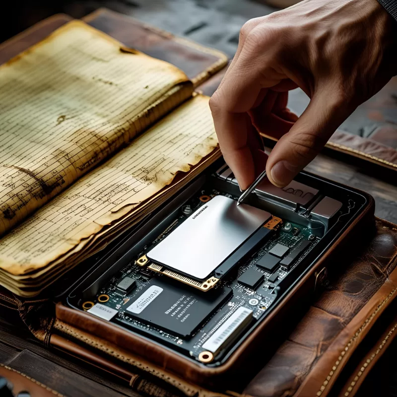 Notebook antigo sendo limpo e atualizado com SSD para melhorar desempenho